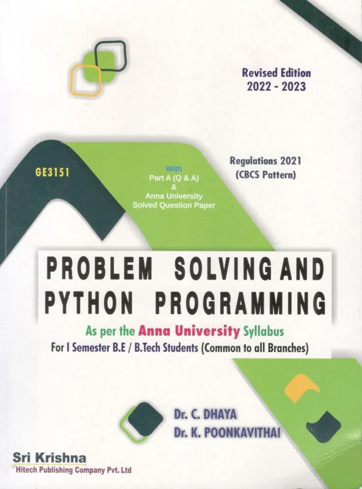 problem solving and python programming syllabus regulation 2021 pdf